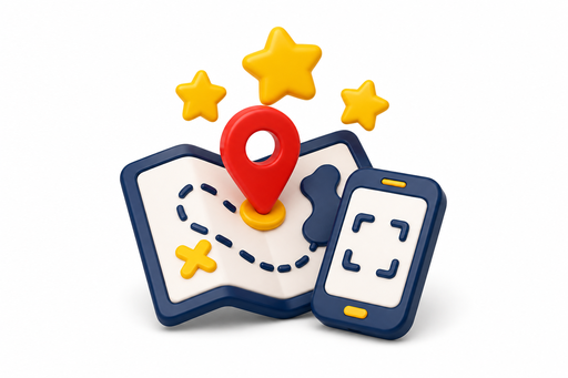 An adventure map, a QR scanner and collectible stars